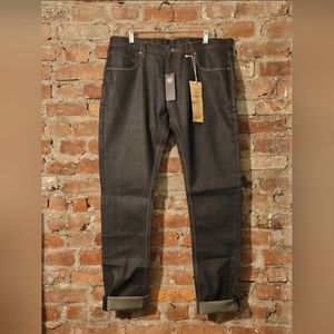 NEW WITH TAGS AKNOWLEDGE RAW SKINNY DENIM JEANS 36W 35L 100% COTTON PLATO